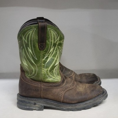 Ariat 10'' Sierra Shock Shield Soft Toe Boot Dark Brown Mens 9D (READ DESCRIP)