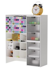 White Plastic Desktop Organizer – Stackable Office Desk Supplies white