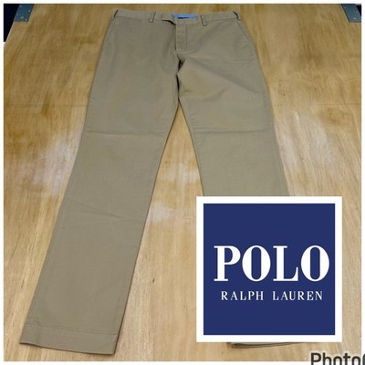 Polo Ralph Lauren Chino Pants Mens 34x34 Slim Fit Cotton Stretch Monument Tan