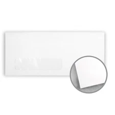 Printmaster White Envelopes - No. 10 Window (4 1/8 x 9 1/2) 24 lb Writing Wove 5