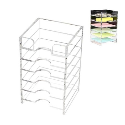 YINSHCO Acrylic Sticky Note Holder 6-Tiers, Adjustable Transparent