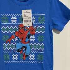 Disney Marvel Boys Kids Spiderman Short Sleeve Crew Neck Graphic T-Shirt, XS NWT