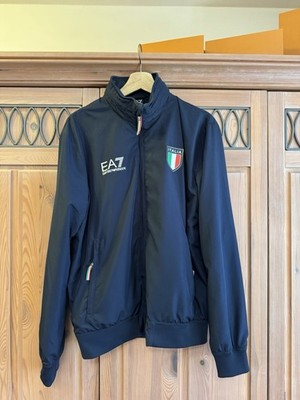 Emporio Armani Italia Windbreaker Jacke Fussball WM Blau Neu
