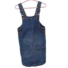 OshKosh B'Gosh 6 Denim Jumper Dress Blue Farm Core Granola Nature Play Clothes