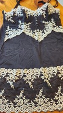 Wacoal Embrace Lace Chemise Full Slip 814191 Mesh Stretch Black Nude