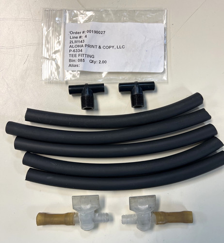 AB Dick Parts-(5) BLOWER HOSE TUBING,  (2)  ON OFF VALVES,  (2) T~CONNECTORS