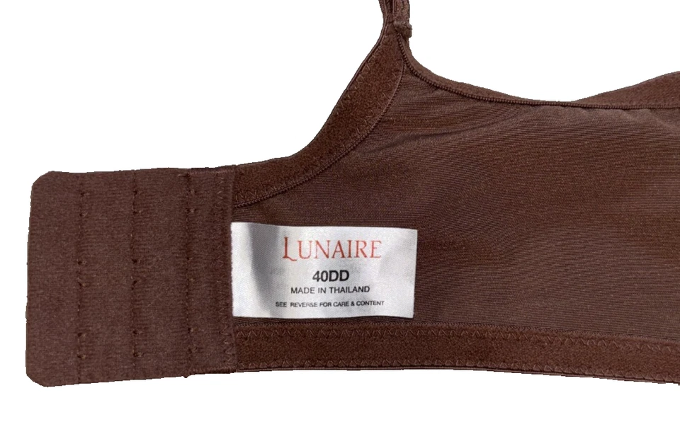 Sujetador Lunaire Semi Transparente Sin Forro Talla 40DD Marrón Azul Bordado Con Aros Foto 3 de 4