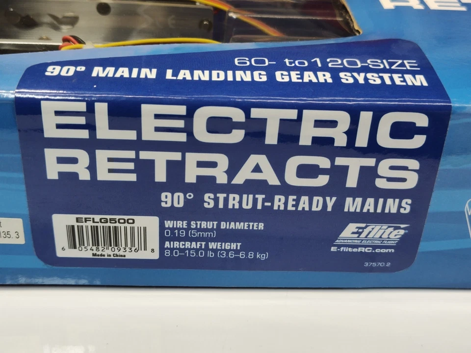 New E-flite Eflite 60-120 90 degree Strut Ready Main Elect Retract Set EFLG500 - Image 4 of 4