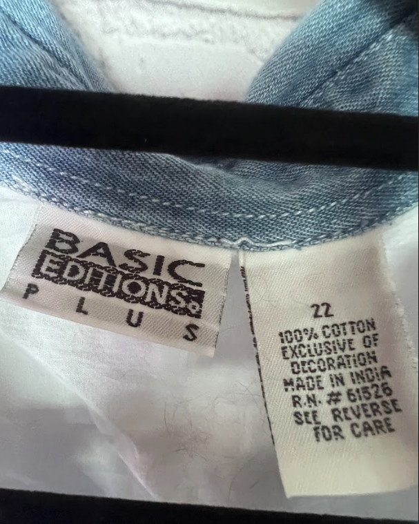 Basic Editions Women's Plus Button Up Shirt - image 3