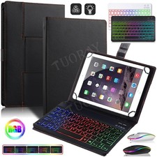 Hülle mit QWERTZ Beleuchtete Tastatur Für L...