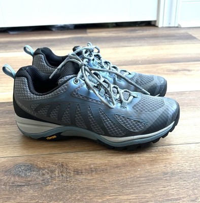 Merrell Siren Edge 3 Women 8.5 Blue Grey Waterproof Trail Hiking Vibram Comfort