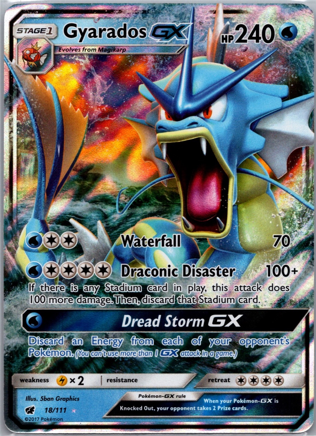 Gyarados GX Ultra Rare SM - Crimson Invasion 18/111 NM