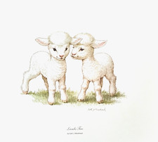 Lambs Two Print Childrens Room