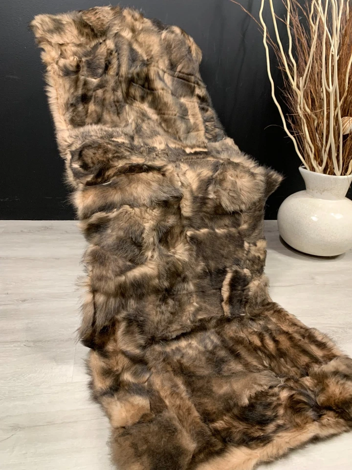 Alfombra de retazos de piel de oveja genuina hecha a mano natural alfombra de piel real decoración del hogar tiro Foto 4 de 4