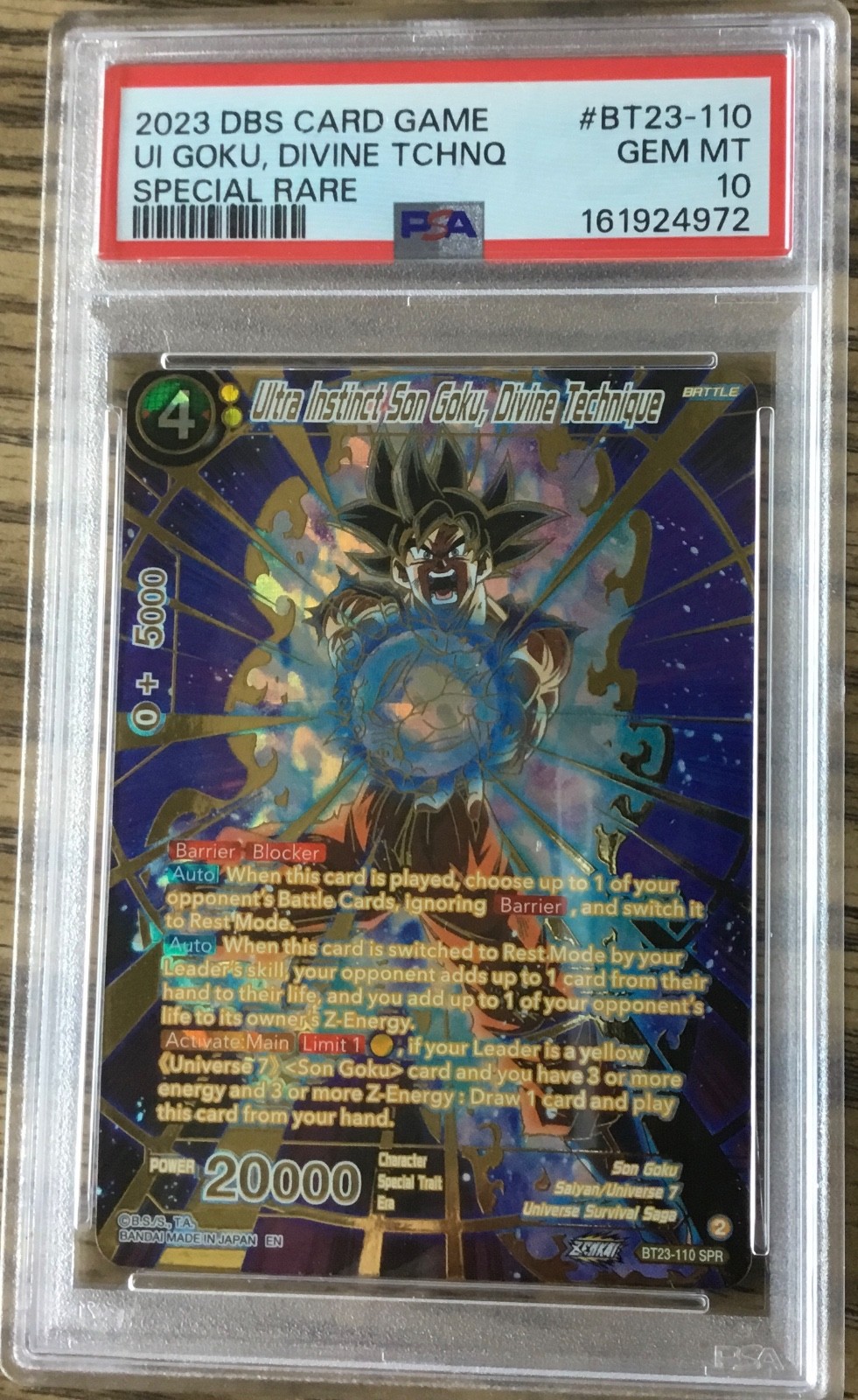 PSA 10 Ultra Instinct Goku Divine Technique – SPR BT23-110 – Dragon Ball Super
