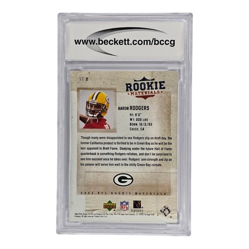 2005 Upper Deck Aaron Rodgers #ST-2 Rookie Materials Stars of Tomorrow RC BCCG 9 - Picture 2 of 2