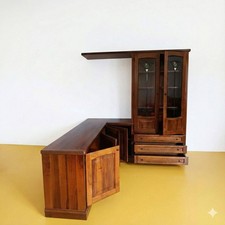 mobile angolare con vetrina, italia anni 80