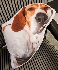 Hound Dog Shaped Photo Throw Pillow  Zip Cover  Soft Plush