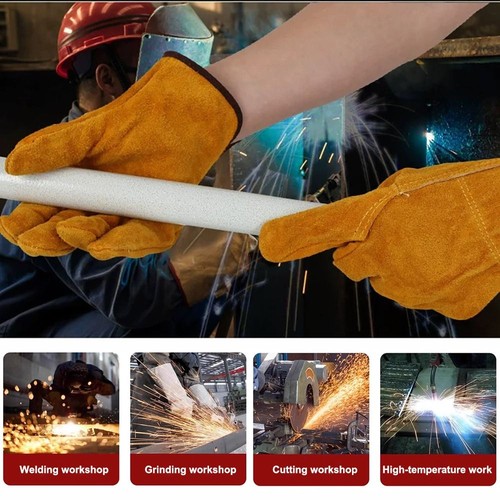 Cowhide Labor Gloves Wear Resistant Safety Gloves New Mechanic Glove Driving - Picture 9 of 11