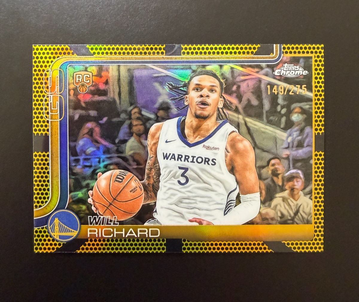 2025-26 Topps Chrome – Will Richard #287 Yellow Basketball Refractor 149/275 RC