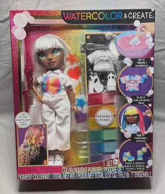 RAINBOW HIGH Watercolor & Create Fashion DIY Doll Tie Dye Kit Green Eyes NRFB