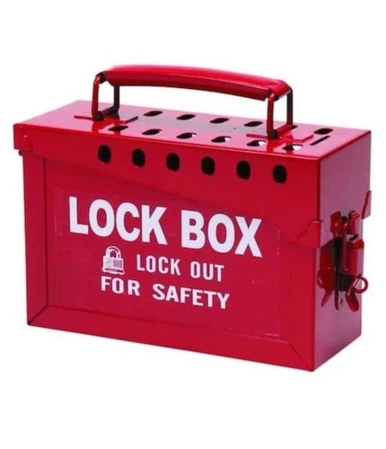 Brady Lockout Tagout Portable Group Lock Box, Steel, Hinged