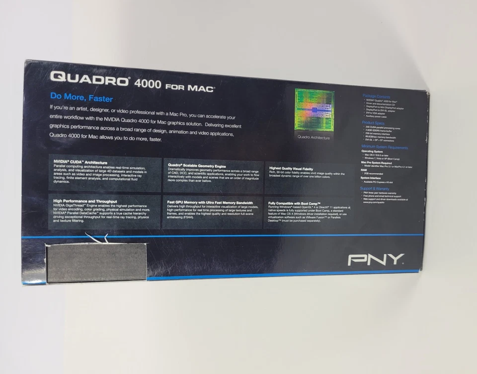 PNY nVidia Quadro 4000 Video Card for MAC  - Image 2 of 4