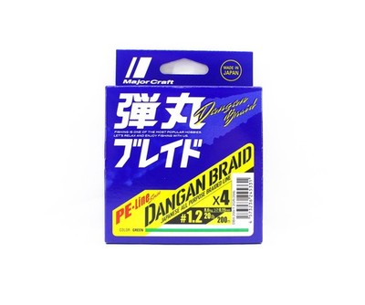 Major Craft Dangan Braid Linie X4 200m P.E 1.2 Green DB4-200/1.2GR/20lb 5331