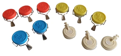 Lot Bouchons Ver Sam en couleurs pour ancienne Bouteille de Lait en verre - Photo 1/4
