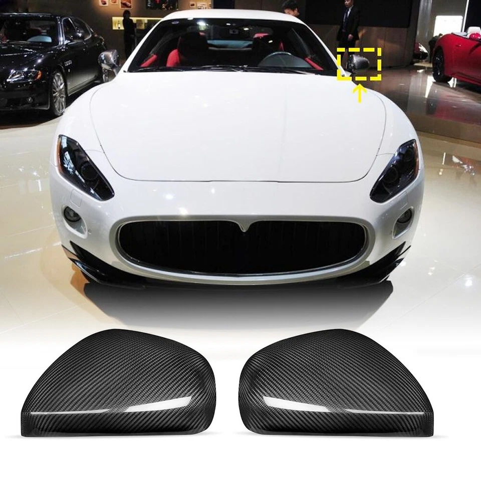 Cubierta de espejo lateral de fibra de carbono seca para Maserati GranCabrio GranTurismo GTS 08-20 Foto 2 de 4