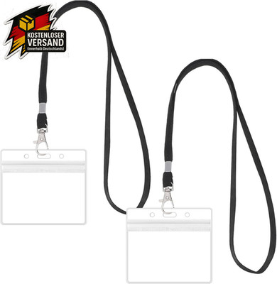 Ausweishülle mit Band Wasserfest, transparent, To Go, robust, 10x8 cm