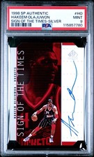1998 SP AUTHENTIC HAKEEM OLAJUWON SIGN OF THE TIMES SILVER #HO PSA 9