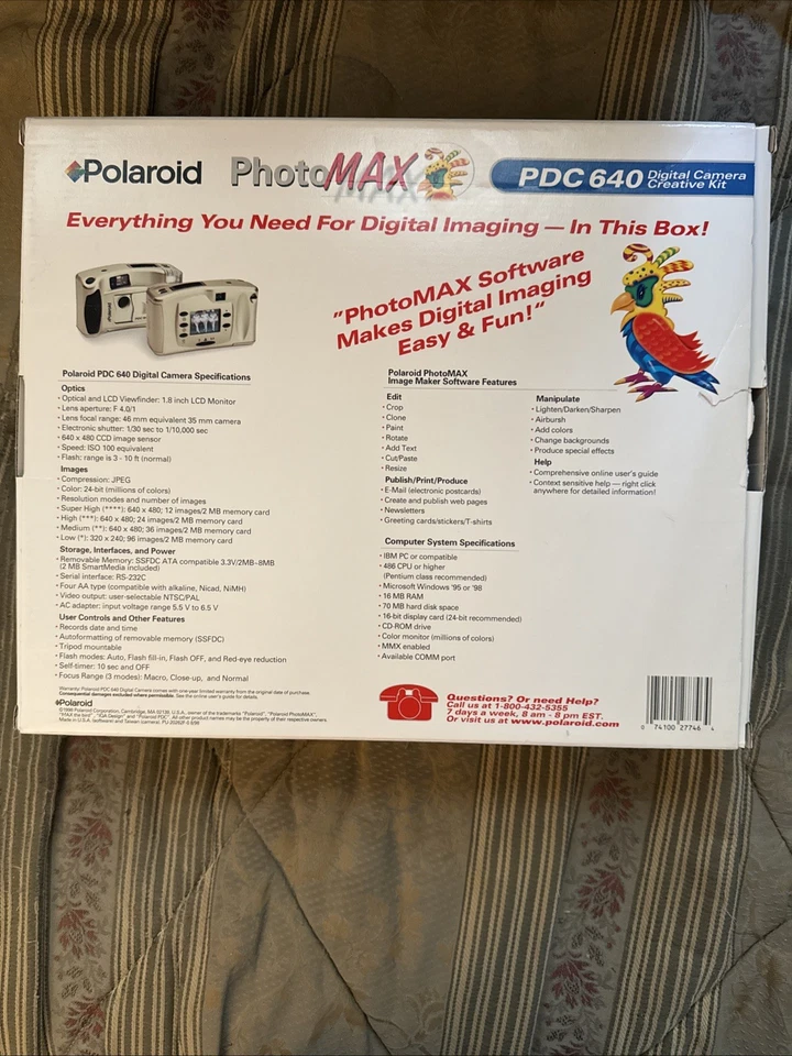 Polaroid PDC640 0.31MP Digital Camera Vintage 1998 Open Box - Image 4 of 4