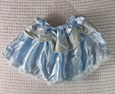 Girls Ruffle Tutu blue satin silver glitter dress-up skirt Fits Most 3-10 Yrs