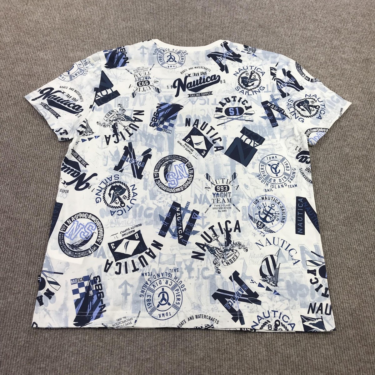 Nautica Shirt Mens Medium White Nautica Graphic Tee Tagless