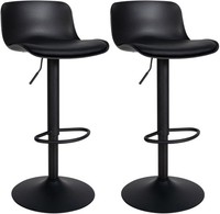 2Er Set Barhocker Almada Kunstleder Schwarz