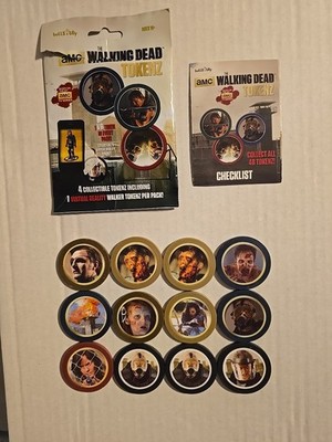 Lot Of 12 AMC 2014 Walking Dead Base & Virtual Reality Tokenz Token Chips Rare