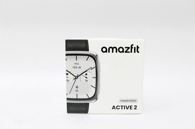 Amazfit Active 2 Square Smartwatch (Premium Version) w/ Black Leather Band