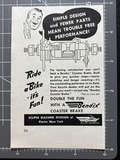 1953 Print Ad Bendix Bicycle Coaster Brake Simple Design Fewer Parts