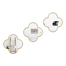 DECANIT Gold Mirrors for Wall Decoration Clover Mirrors for Living Room Decor H