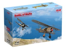 ICM DS3201 Battle Of Malta Set Of 2 Aircraft CR42 Falco And Gloster Gladiator Mk