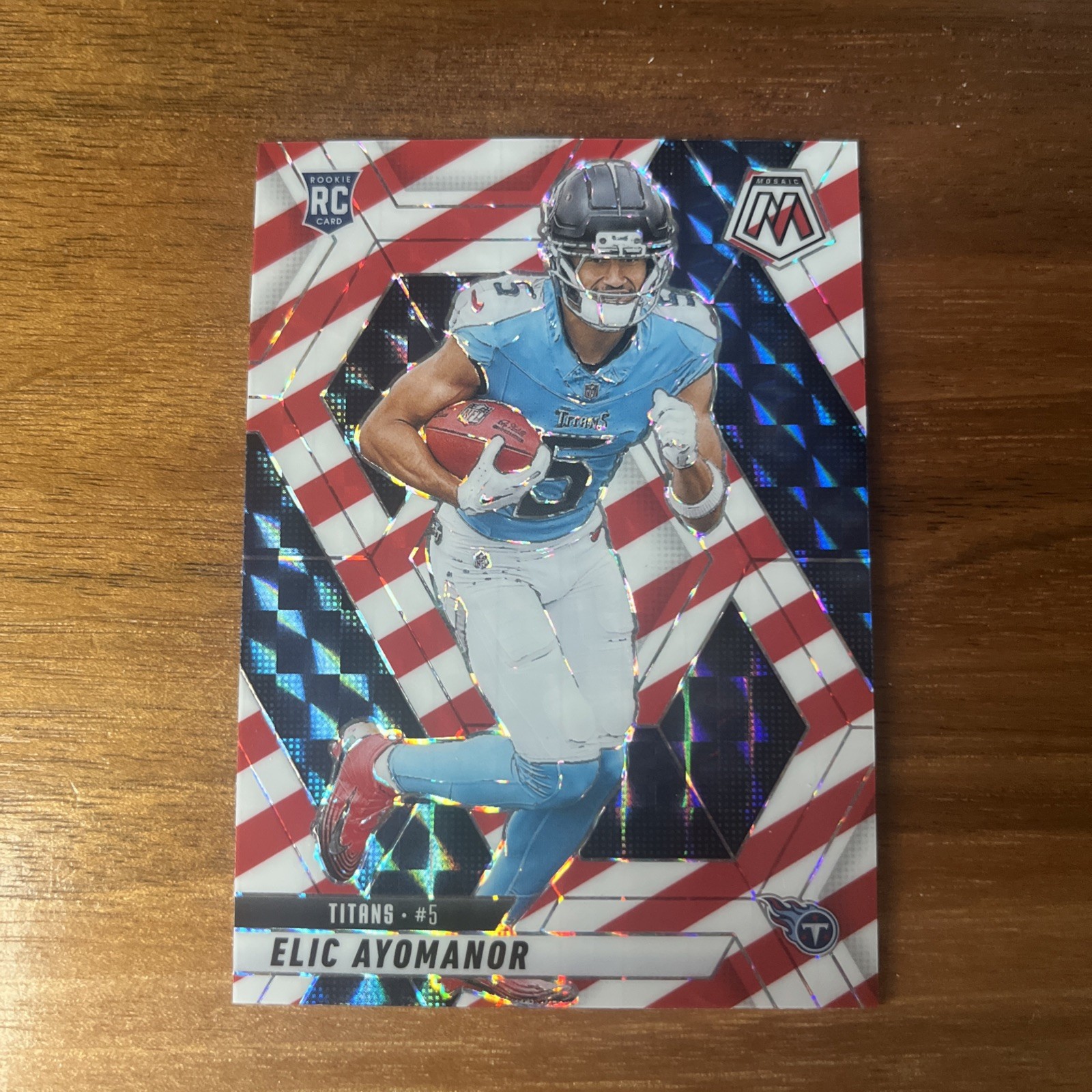 2025 Mosaic Elic Ayomanor Red & White Stripe Prizm - No. 333