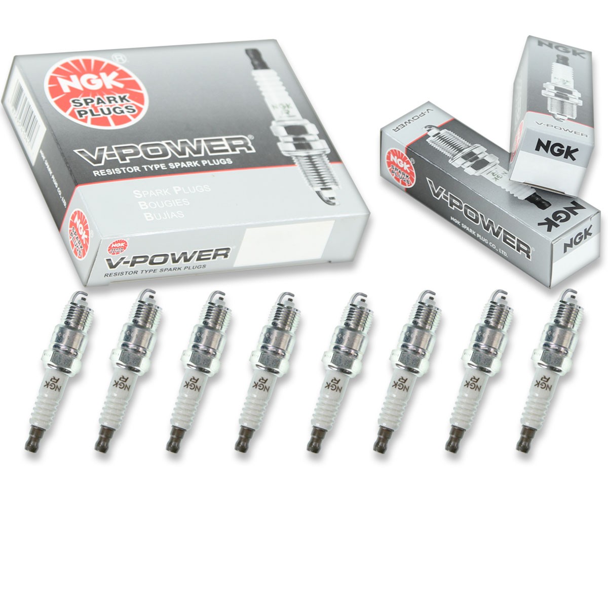 8 pcs NGK V-Power Spark Plugs for 1970-1971 Chevrolet P30 Van 5.7L 7.4L V8 - pf
