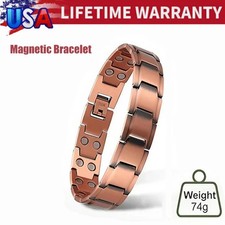 Men's Bracelet Magnetic Therapy Arthritis Pain Relief Pure Solid Copper Bangle
