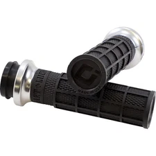 ODI Cable Throttle Lock-On Grip - Black/ Silver Motorcycle Street Bike 0630-2865