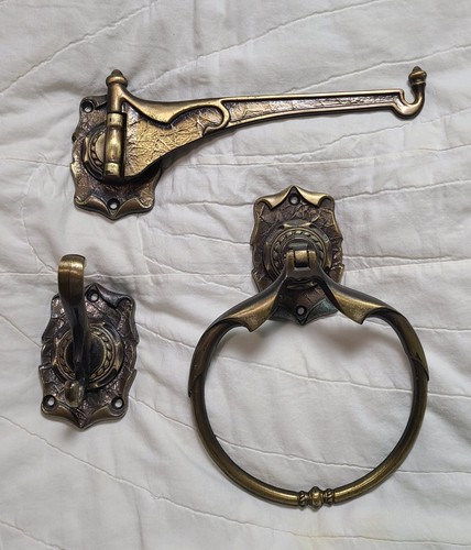 Amerock Carriage House Towel Ring Holder, Towel/Robe Hook, Plant/Towel Lot of 3
