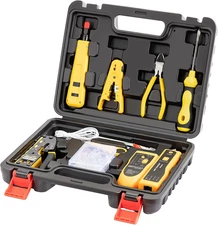 Network Tool Kit, RJ45 Crimp Tool Kit Pass through Crimper Cat6 Cat5 Cat5E Crimp