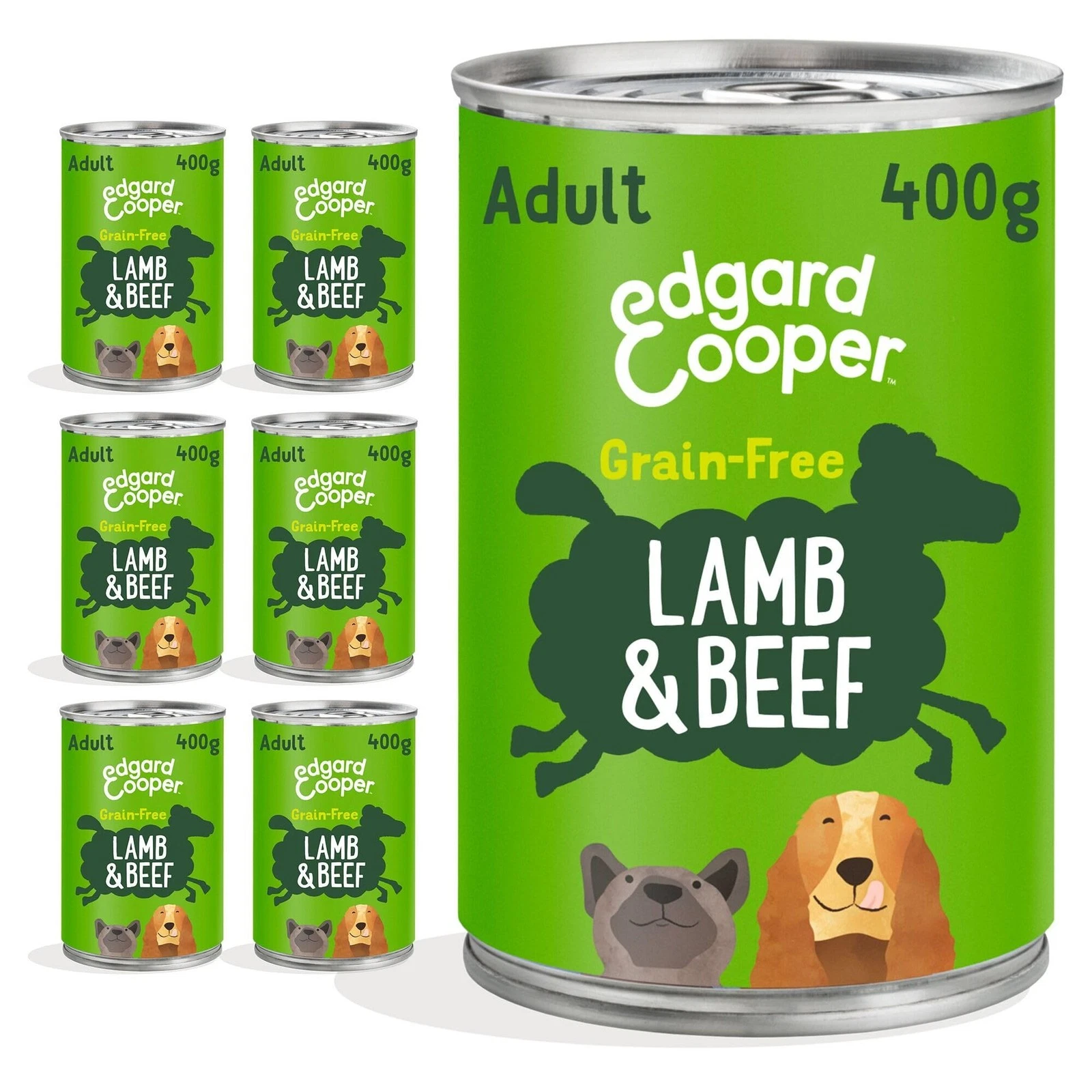 Edgard & Cooper Grain-Free Wet Dog Food in Gravy for Adult Dogs, (Lamb&Beef 6 x