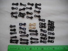 Lot of 48 Assorted Fixed Knuckle Couplers, 23 Pair, Freight Car Parts, HO Scale