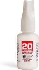 StewMac Tinted Super Glue, White, 0.5 oz.